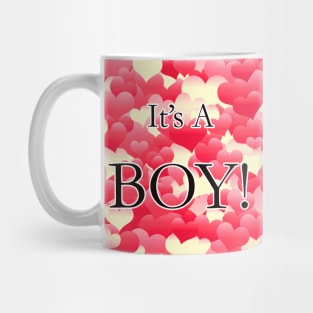 It's A Boy! Red Hearts Mug